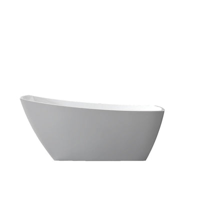 Albi 67 in. Acrylic Flatbottom Non-Whirlpool Freestanding Bathtub in Glossy White - Super Arbor