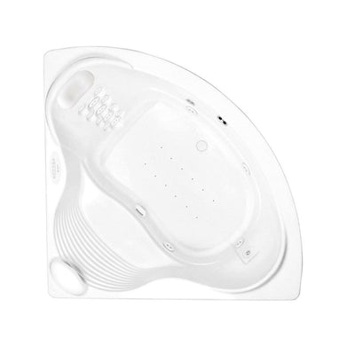 Infinity 4 - 60 in. Acrylic Center Drain Corner Drop-In Air Bath/ Whirlpool Bathtub with Heater in White - Super Arbor