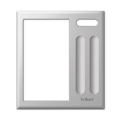 Smart Home Control 2-Switch Panel Snap-On Frame in Silver - Super Arbor