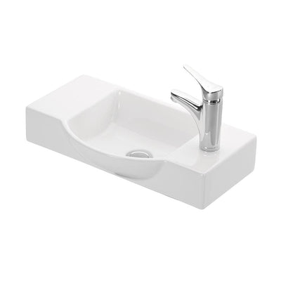WS Bath Collections Wall Mount / Bathroom Vessel Sink in Ceramic White - Super Arbor