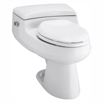 San Raphael Comfort Height 1-Piece 1 GPF Single Flush Elongated Toilet in White, Seat Included - Super Arbor