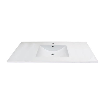 Juliette 37 in. W x 22 in. D Vitreous China Vanity Top in White with Single Faucet Hole - Super Arbor