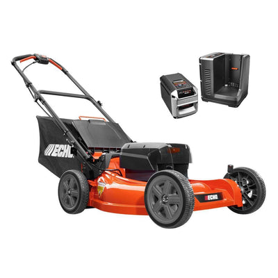 ECHO 21 in. 58-Volt Brushless Lithium-Ion Cordless Battery Walk Behind Push Lawn Mower - 4.0 Ah Battery/Charger Included - Super Arbor