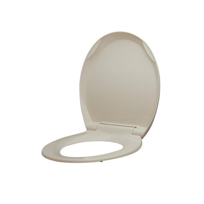 Round Slow Closed Front Toilet Seat with Quick Release Hinges in Bone - Super Arbor