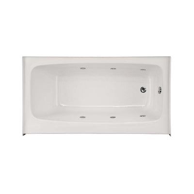 Trenton 53 in. Acrylic Rectangular Alcove Whirlpool Bathtub in White - Super Arbor