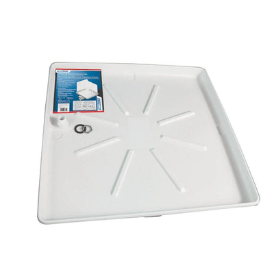 30 in. x 32 in. Washing Machine Drain Pan with PVC Fitting - Super Arbor