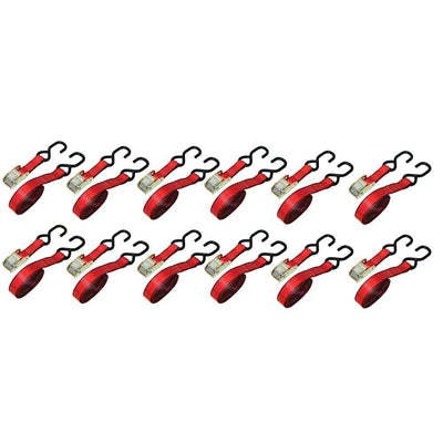 Ready Pack 1 in. x 15 ft. Red Cam Buckle 1500 lbs./S-Hook (12 per Box) - Super Arbor