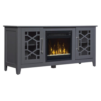 Clarion 54 in. Media Console Electric Fireplace in Cool Gray - Super Arbor