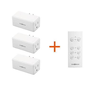 Wireless Indoor Remote Control Outlet Switch with 3 RCVs and 1 Remote - Super Arbor