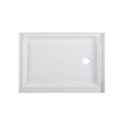 Voltaire 48 in. x 36 in. Single Threshold Acrylic Right Drain Shower Base in White - Super Arbor