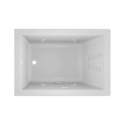 SOLNA 60 in. x 42 in. Acrylic Rectangular Drop-in Reversible Whirlpool Bathtub in White - Super Arbor