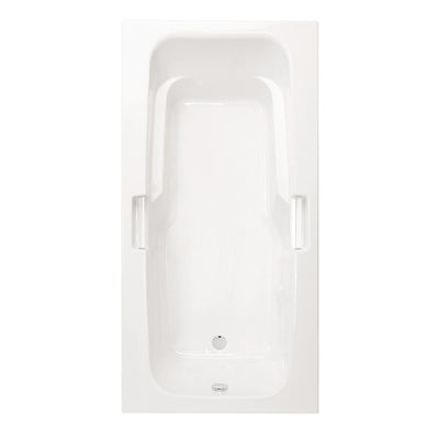 Montrose II 72 in. Acrylic Reversible Drain Rectangular Drop-In Soaking Bathtub in White - Super Arbor