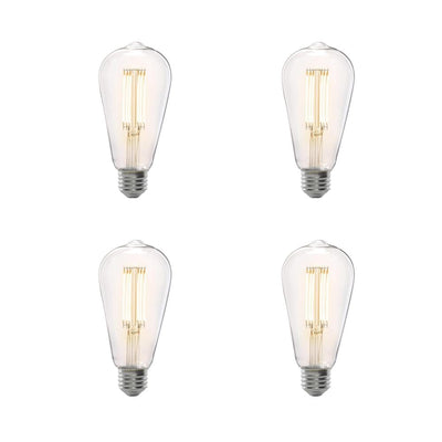 Feit Electric 75-Watt Equivalent ST19 Dimmable Clear Glass Vintage Edison LED Light Bulb With Cage Filament Warm White (4-Pack) - Super Arbor