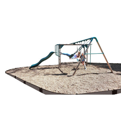 Frame It All One Inch Series 16 ft. Weathered Wood Composite Curved Playground Border - Super Arbor