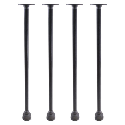 1/2 in. x 2 ft. L Black Steel Pipe Reduced Coupling Table Leg Kit (Set of 4) - Super Arbor