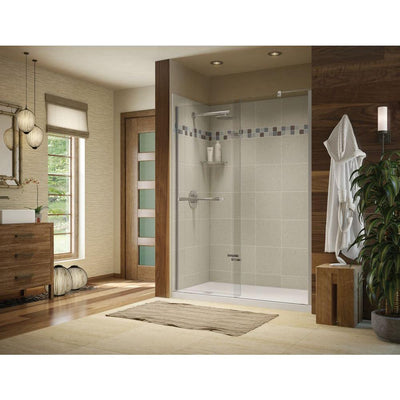 Utile Stone 32 in. x 60 in. x 83.5 in. Alcove Shower Stall in Sahara with Left Drain Base in White - Super Arbor