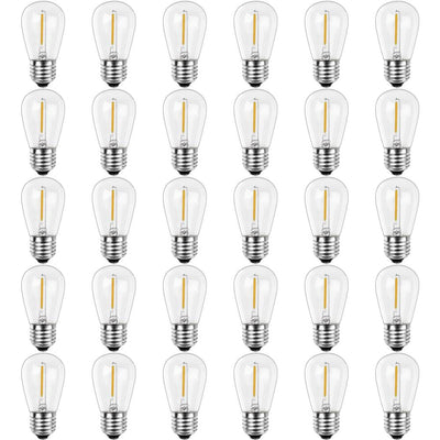 Newhouse Lighting 11-Watt Equivalent S14 Shatter-Resistant String Light Edison LED Bulbs Warm White 2700K (30-Pack)