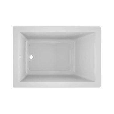 SOLNA 60 in. x 42 in. Acrylic Rectangular Drop-in Reversible Soaking Bathtub in White - Super Arbor