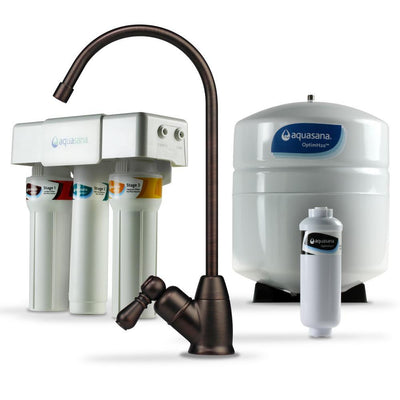 OptimH2O Reverse Osmosis Claryum Under-Counter Water Filtration System with Oil-Rubbed Bronze Faucet - Super Arbor