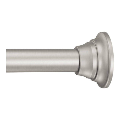 72 in. Adjustable Straight Decorative Tension Shower Rod in Brushed Nickel - Super Arbor
