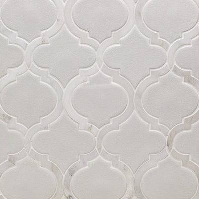 Divine Arabesque Glacier White 10 in. x 12 in. Glazed Ceramic Mosaic Tile (0.80 Sq. Ft. / Sheet)