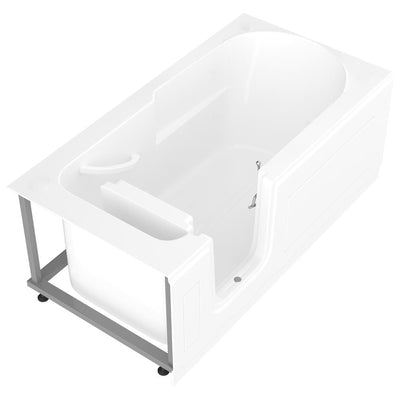 Nova Heated Step-In 5 ft. Walk-In Non-Whirlpool Bathtub in White with Chrome Trim - Super Arbor