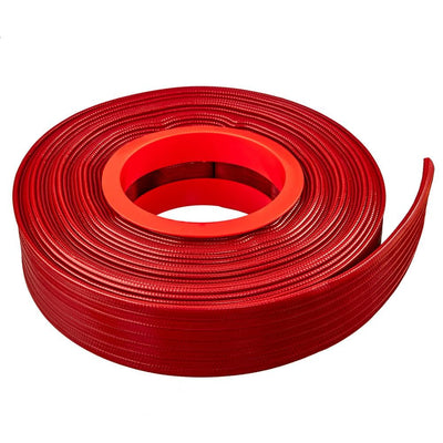 2 in. Dia x 100 ft. Red PVC 10 Bar High Pressure Lay Flat Discharge and Backwash Hose - Super Arbor