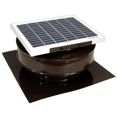 365 CFM Brown Aluminum Solar Powered Attic Fan - Super Arbor