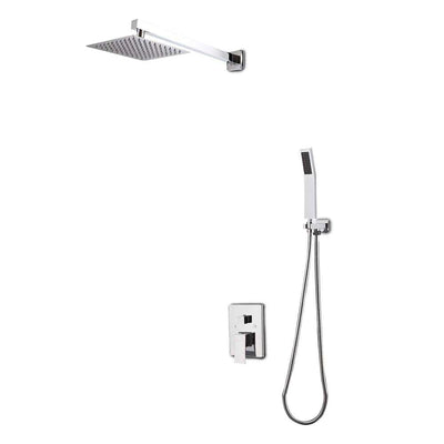 1-Spray Patterns with 1.5 GPM 10 in. Wall Mount Dual Shower Heads in Chrome - Super Arbor