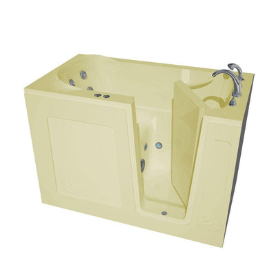 HD Series 54 in. Right Drain Quick Fill Walk-In Whirlpool Bath Tub with Powered Fast Drain in Biscuit - Super Arbor