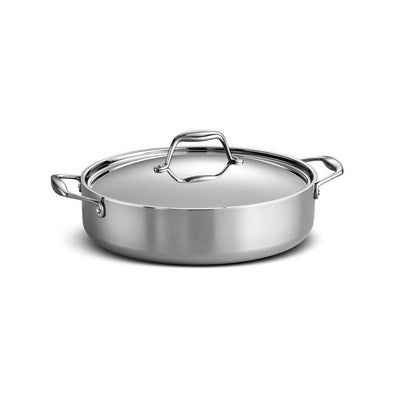 Gourmet Tri-Ply Clad 6 qt. Covered Stainless Steel Braiser - Super Arbor
