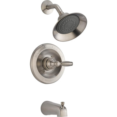 Single-Handle 1-Spray Tub and Shower Faucet in Brushed Nickel (Valve Included) - Super Arbor