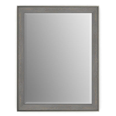 23 in. W x 33 in. H (S2) Framed Rectangular Deluxe Glass Bathroom Vanity Mirror in Matte Black - Super Arbor