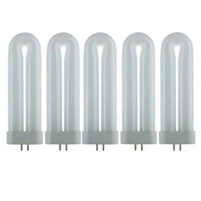 8-Watt U-Shape FUL T6 GX10q 4-Pin Base Twin Tube Fluorescent CFL Light Bulb, Black Light (5-Pack) - Super Arbor