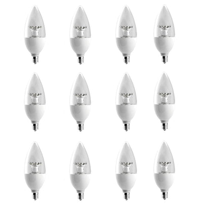 EcoSmart 60-Watt Equivalent B11 Dimmable LED Light Bulb Daylight (12-Pack) - Super Arbor