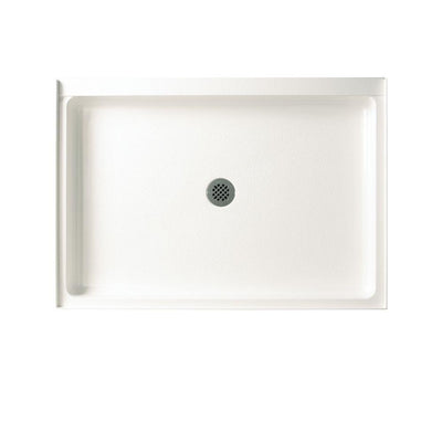 34 in. x 42 in. Solid Surface Single Threshold Center Drain Shower Pan in White - Super Arbor