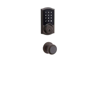 Premis Touchscreen Smart Lock Venetian Bronze Single Cylinder Electronic Deadbolt featuring Juno Hall/Closet Knob - Super Arbor