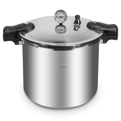 22 qt. Aluminum Pressure Cooker With Built-in Canner Pressure Dial Gauge Compatible on Gas or Electric Stove - Super Arbor
