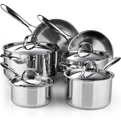 Classic 10-Piece Stainless Steel Cookware Set - Super Arbor