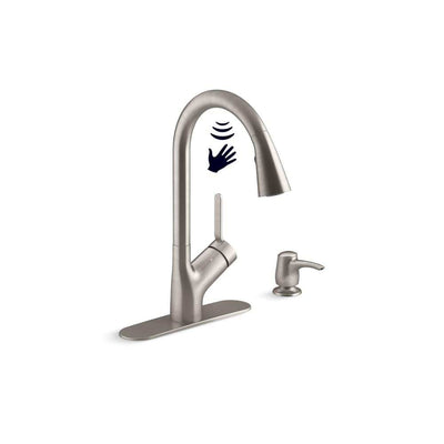Setra Single-Handle Touchless Pull-Down Sprayer Kitchen Faucet in Vibrant Stainless - Super Arbor