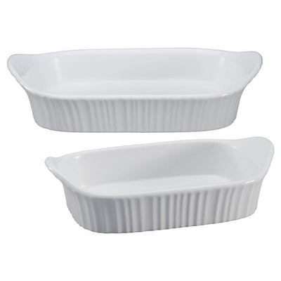 French White 2-Piece Ceramic Bakeware Set - Super Arbor