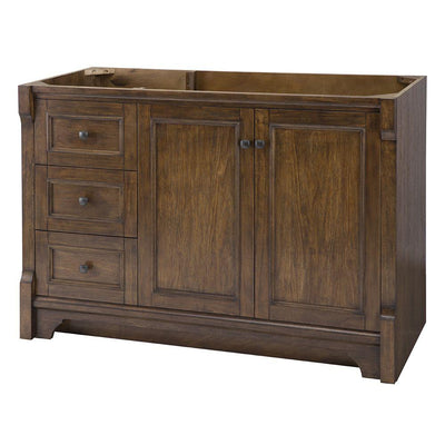Creedmoor 48 in. W x 34 in. H Vanity Cabinet Only in Walnut Left Hand Drawers - Super Arbor
