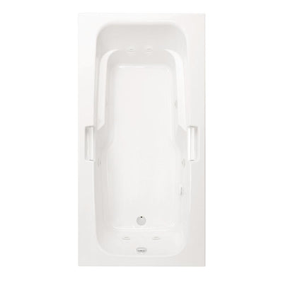 Montrose II 72 in. Acrylic Reversible Drain Rectangular Drop-In Whirlpool Bathtub with Heater in White - Super Arbor