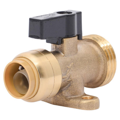 1/2 in. x 3/4 in. Push-to-Connect Brass Washing Machine Straight Valve - Super Arbor