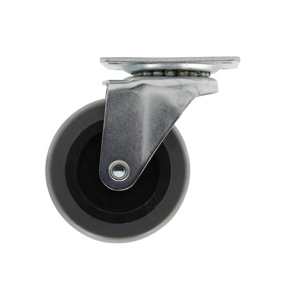 3 in. Medium Duty Gray TPR Swivel Plate Caster with 175 lbs. Weight Rating - Super Arbor