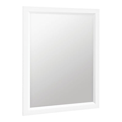 Shaila 24 in. x 31 in. Single Framed Vanity Mirror in White - Super Arbor