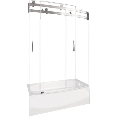 Classic 400 Curve 30 in. x 60 in. x 80 in. Bath and Shower Kit with Right-Hand Drain in White - Super Arbor