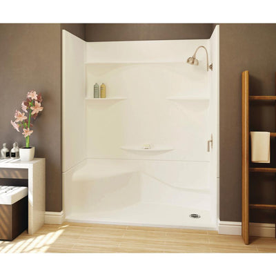 Acrylx Applied-Acrylic 30 in. x 60 in. x 55.4 in. 3-Piece Direct-to-Stud Alcove Shower Surround in White - Super Arbor