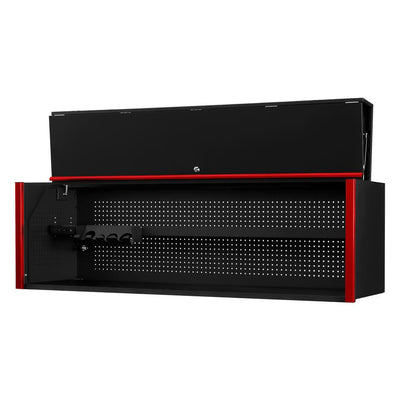 DX 72 in. 0-Drawer Extreme Power Workstation Hutch in Black with Red Handle - Super Arbor