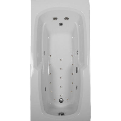 66 in. Acrylic Rectangular Drop-in Air and Whirlpool Bathtub in White - Super Arbor